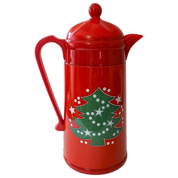 Waechtersbach Thermal Carafe Christmas Tree 1 Liter Vacuum Red Hot Cold Vintage - Picture 9 of 16